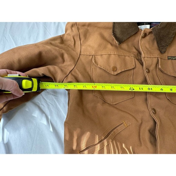 Vintage Wrangler Brown Duck Shell Blanket Lined Corduroy Collar Coat Size 42 USA - Picture 7 of 10